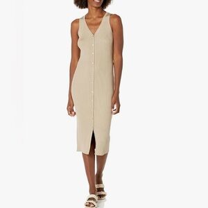 Calvin Klein Cream Ribbed Maxi Dress